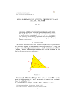 lines simultaneously bisecting the perimeter and area of a triangle