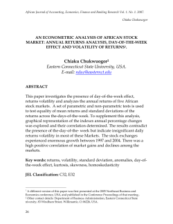 an econometric analysis of african stock market: annual returns