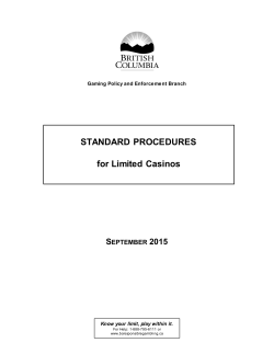 Standard Procedures for Limited Casinos