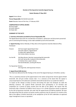 EA Decision - N Sommerville appeal hearing May 2013