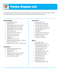 Pantry Staples List