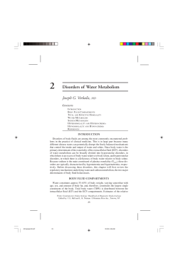 Disorders of Water Metabolism
