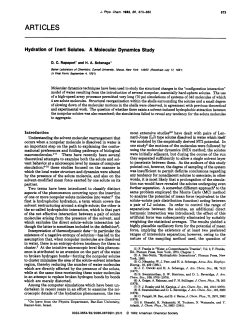 Hydration of inert solutes. A molecular dynamics study