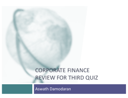 corporate finance review for third quiz