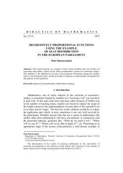 degressively proportional functions using the example of seat