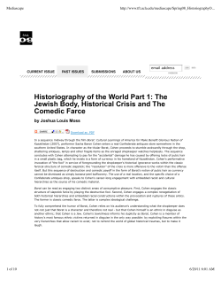 Historiography of the World Part 1: The Jewish Body, Historical