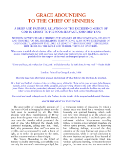Grace Abounding to the Chief of Sinners