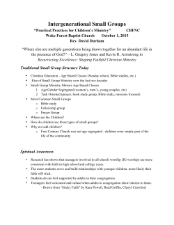 Intergenerational Small Groups