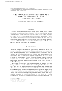THE FAVOURITE-LONGSHOT BIAS AND MARKET EFFICIENCY IN