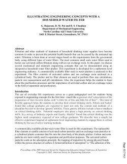 Illustrating Engineering Concepts With A Household Water Filter