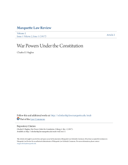 War Powers Under the Constitution