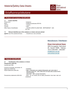 Halocarbon C318 C4F8 Safety Data Sheet SDS P4671