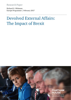Devolved External Affairs: The Impact of Brexit