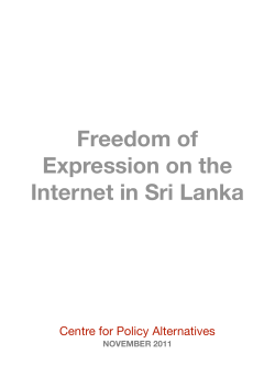 Freedom of Expression and the Internet in Sri Lanka