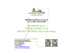 (K-6) LITERATURE (6-12) SOCIAL STUDIES