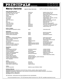 Manny Jacinto Agent: Sean Burrows H: 5`11 W: 155 lbs H: Black E