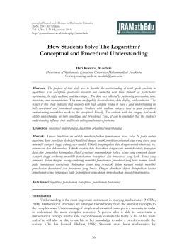 How Students Solve The Logarithm? Conceptual and Procedural
