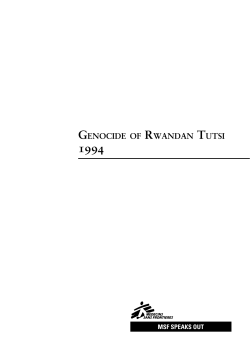 genocide of rwandan tutsi - MSF Speaking Out