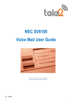 NEC SV8100 Voice Mail User Guide