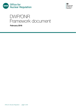 ONR/DWP Framework Document - Office for Nuclear Regulation