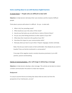 Some coaching ideas to use with Business English learners A mood