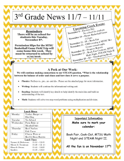 3 Grade News 11/7 – 11/11 - Overall Creek Elementary