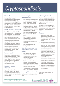Cryptosporidiosis - Regional Public Health