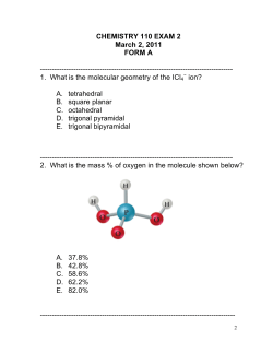 SP 2011 Exam 2 - Chemistry Courses