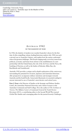AUSTRALIA 1942 In 1942, the shadow of modern war reached