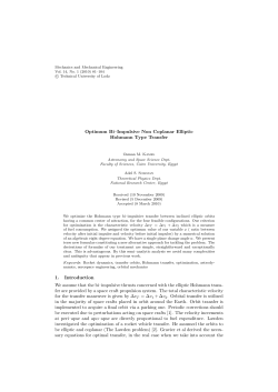 Optimum Bi&ndash;Impulsive Non Coplanar Elliptic Hohmann Type