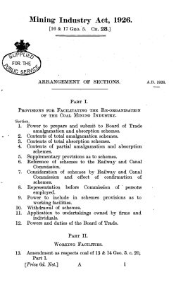 Mining Industry Act, 1926.