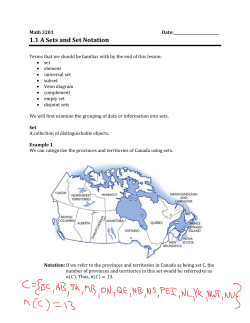 1.1 A Sets and Set Notation