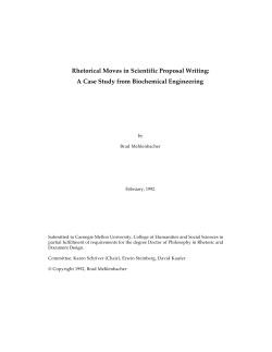 Rhetorical Moves in Scientific Proposal Writing: A Case Study from