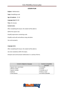 CLIL MultiKey lesson plan