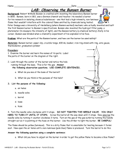 Bunsen Burner Lab - ParishScienceTeacher