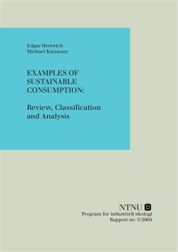 EXAMPLES OF SUSTAINABLE CONSUMPTION