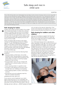 Safe sleep and rest in child care