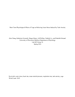 Short Term Physiological Effects of Yoga on Relieving Acute Stress