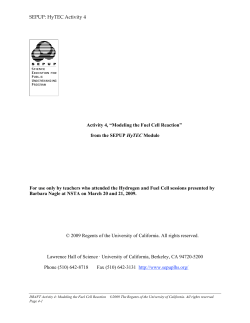 SEPUP: HyTEC Activity 4 Activity 4, “Modeling the Fuel Cell Reaction”