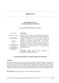 La profesi&oacute;n docente: escenarios, perfiles y tendencias
