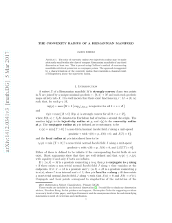 The convexity radius of a Riemannian manifold