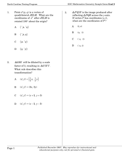 Geometry Goal 3 - North Carolina Public Schools