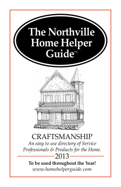 The Northville Home Helper Guide