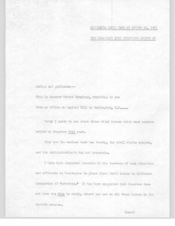 Test Ban treaty, Civil Rights, Tax cut, August 20