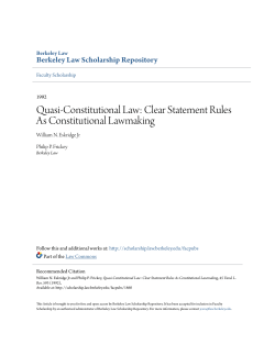 Clear Statement Rules As Constitutional Lawmaking
