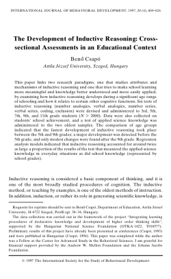 The Development of Inductive Reasoning