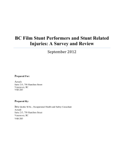 BC Film Stunt Performers and Stunt Related Injuries