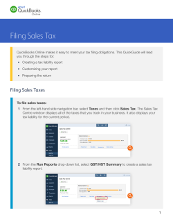 Filing Sales Tax