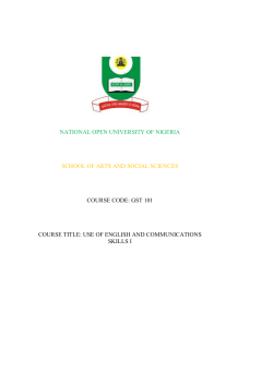 GST101 - National Open University of Nigeria
