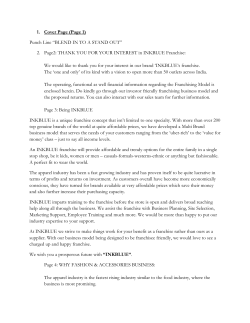 2. Page2: THANK YOU FOR YOUR INTEREST in INKBLUE Franchise